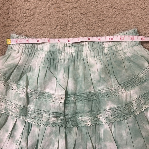 Love Shack Fancy Mint Green Ruffle Mini Skirt Size XS - Picture 11 of 12